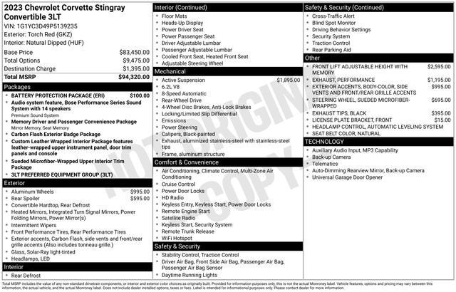 2023 Chevrolet Corvette Stingray 3LT