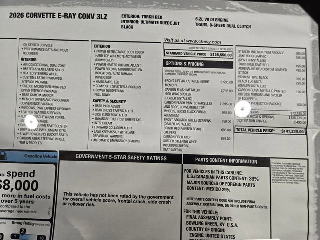 2026 Chevrolet Corvette E-Ray 3LZ