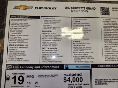 2017 Chevrolet Corvette Grand Sport Grand Sport 2LT