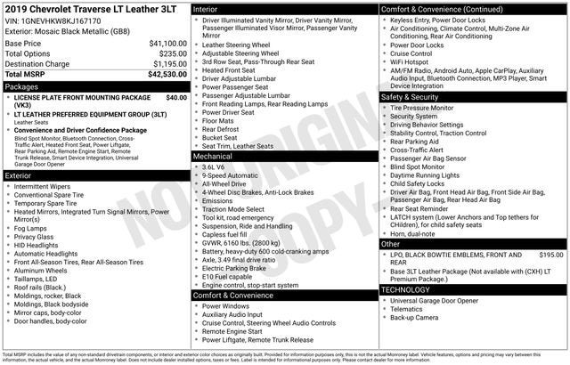 2019 Chevrolet Traverse LT Leather
