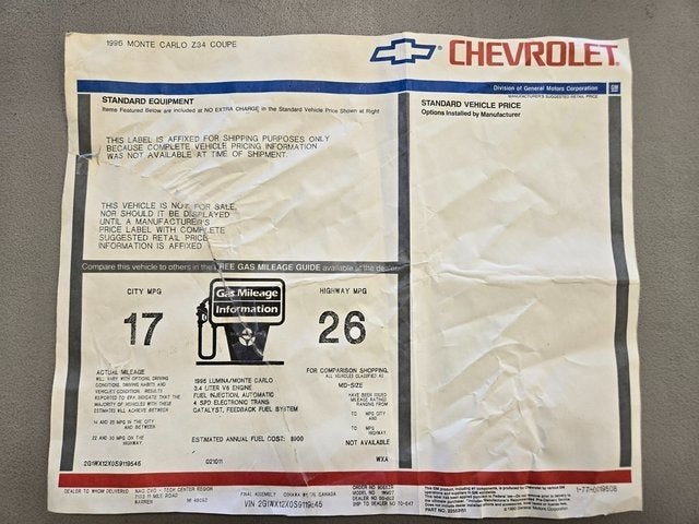 1995 Chevrolet Monte Carlo Z34