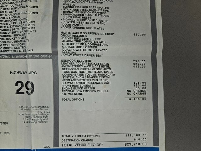 2002 Chevrolet Monte Carlo SS