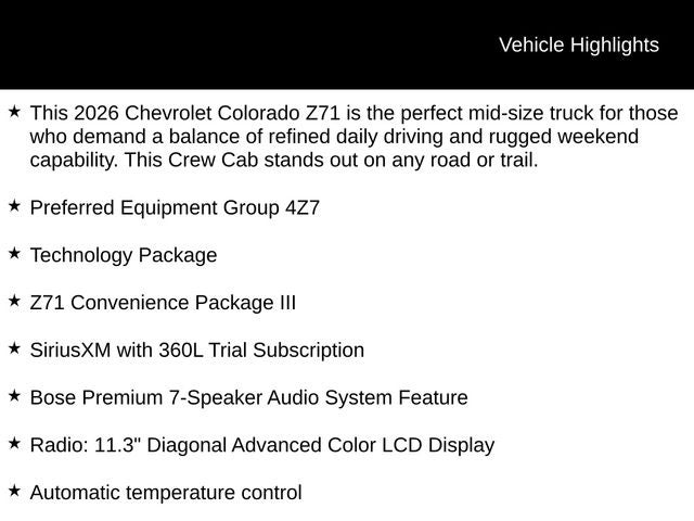 2026 Chevrolet Colorado Z71