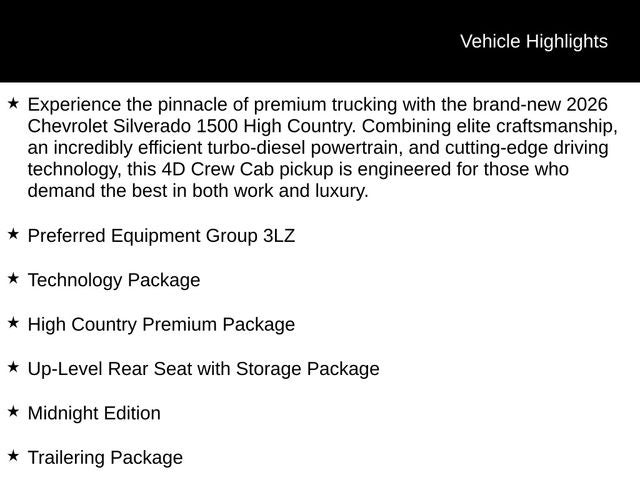 2026 Chevrolet Silverado 1500 High Country