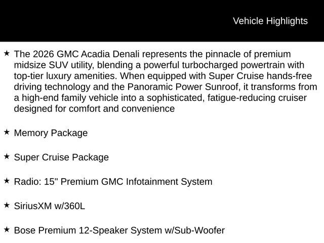2026 GMC Acadia Denali