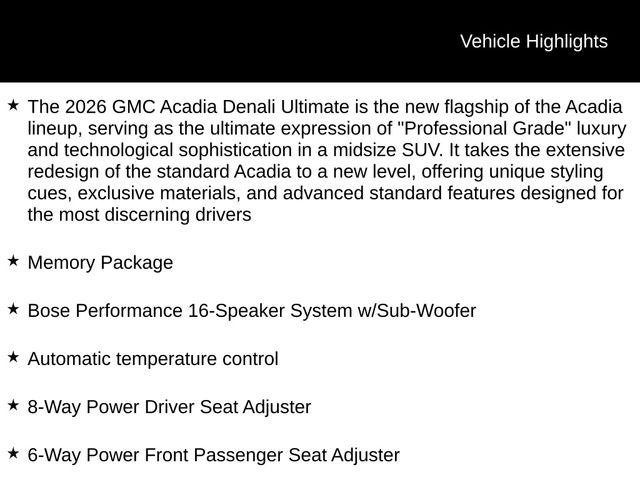 2026 GMC Acadia Denali Ultimate