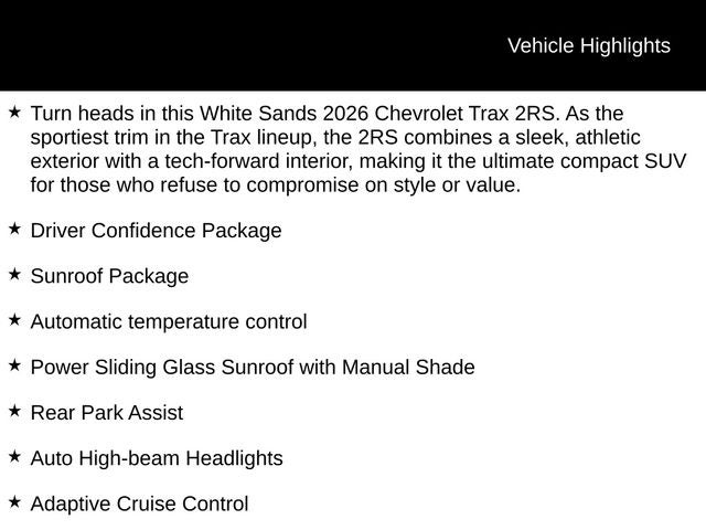 2026 Chevrolet Trax 2RS