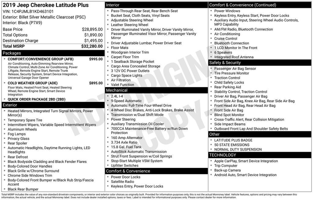 2019 Jeep Cherokee Latitude Plus